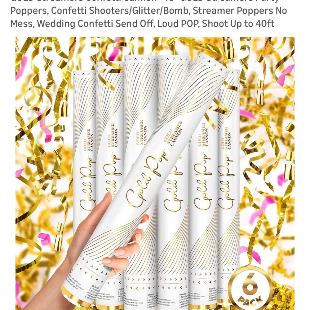 Gold and White Mess-Free Streamers